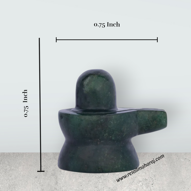 Jade Shiv Ling Murti - 0.75 x 0.75 Inches | Shiva Lingam Statue/ Shiv Ling Idol for Pooja - Retail Maharaj