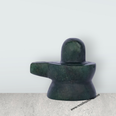 Jade Shiv Ling Murti - 0.75 x 0.75 Inches | Shiva Lingam Statue/ Shiv Ling Idol for Pooja - Retail Maharaj