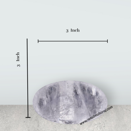 Spatika Banalingam - 3 x 3 Inches | Unclear Banalinga Shivling / Precious Stone Banalingam for Pooja - Retail Maharaj