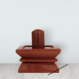 Shivling With Yoni Murti - 4 x 4.5 Inches | Red Sunstone Idol/ Shiv Ling Murti/ Shiva Lingam Statue for Pooja - Retail Maharaj