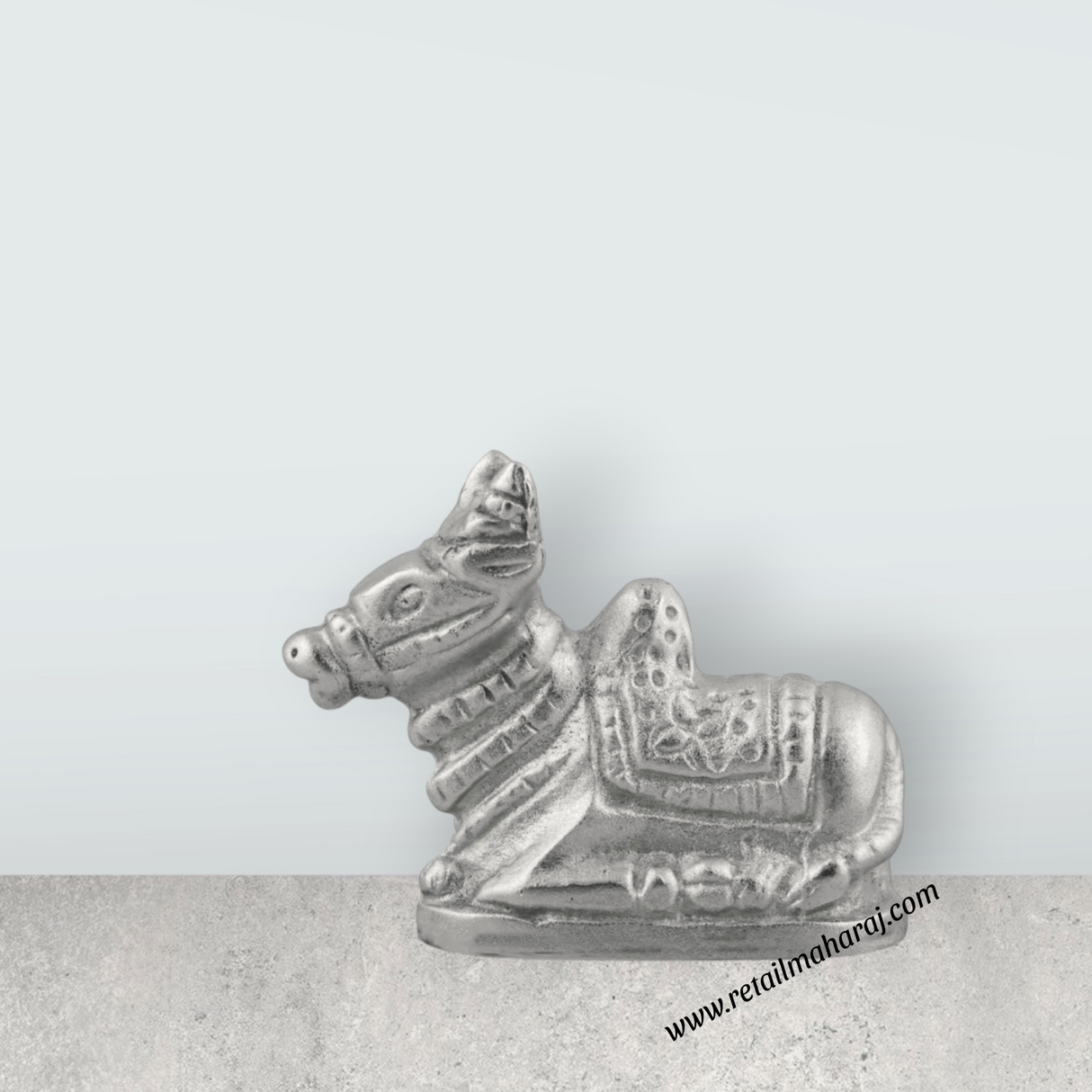 Nandi Murti - 1.5 x 2 Inches | Nandi Statue/ Mercury Statue/ Nandi Idol for Pooja