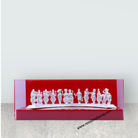 Dasavatharam Set - 3 x 8.5 Inches | Silver Vishnu Avatar Statue Set for Home - Retail Maharaj