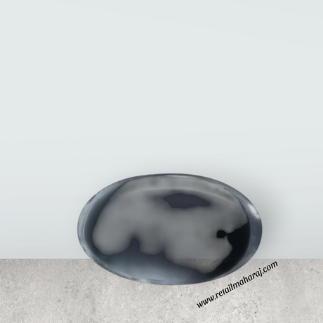 Spatika Banalingam - 1.25 x 0.75 Inches | Banalinga Shivling/ Banalinga Stone for Pooja - Retail Maharaj
