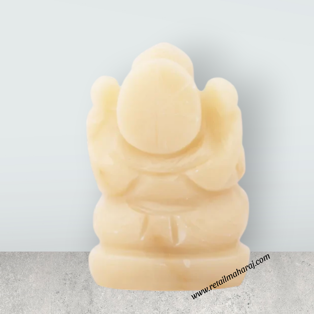 Ganesha Murti Statue - 2.5 x 1.75 Inches | Opal Statue/ Vinayaka Idol for Pooja/ 125 Gms Approx - Retail Maharaj