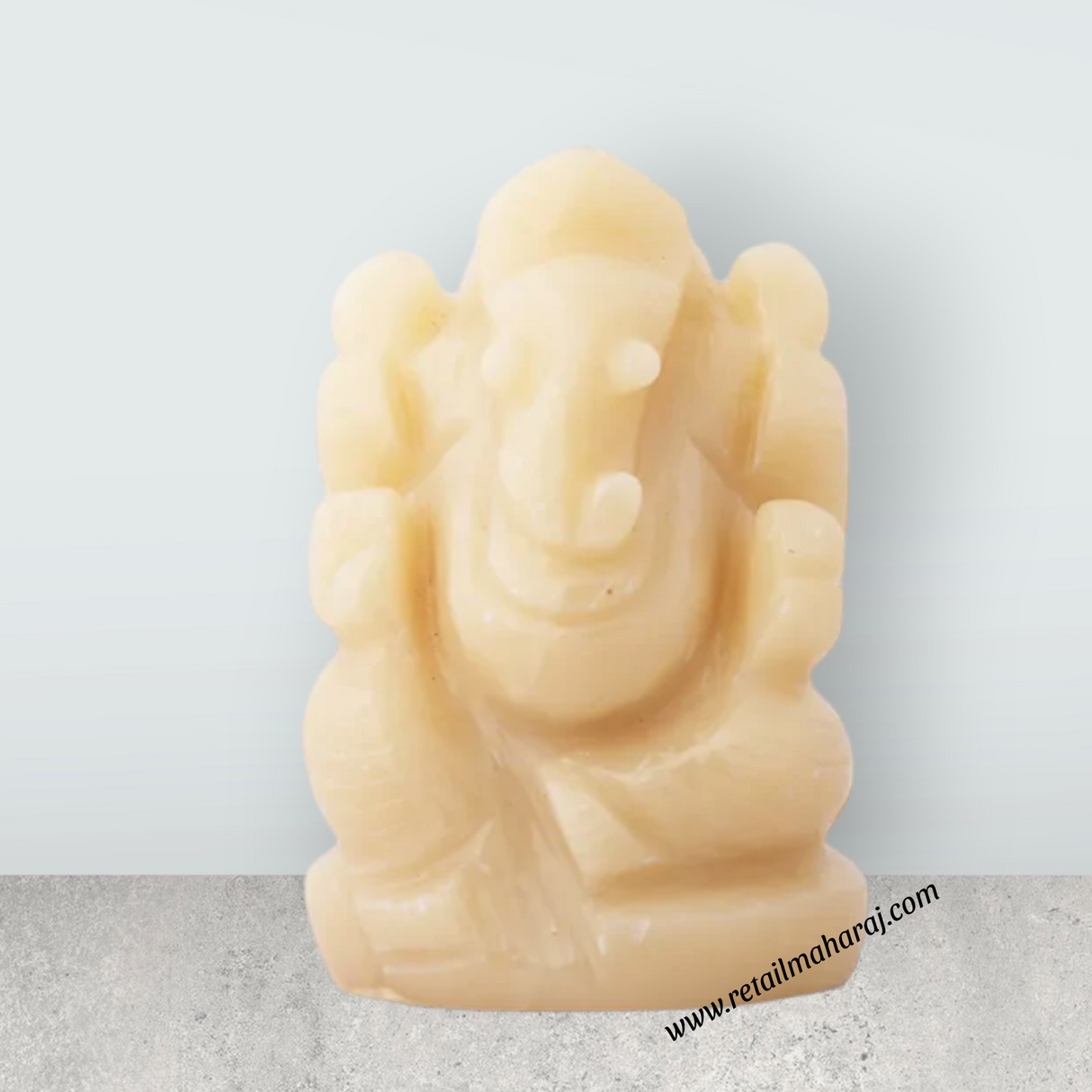 Ganesha Murti Statue - 2.5 x 1.75 Inches | Opal Statue/ Vinayaka Idol for Pooja/ 125 Gms Approx - Retail Maharaj