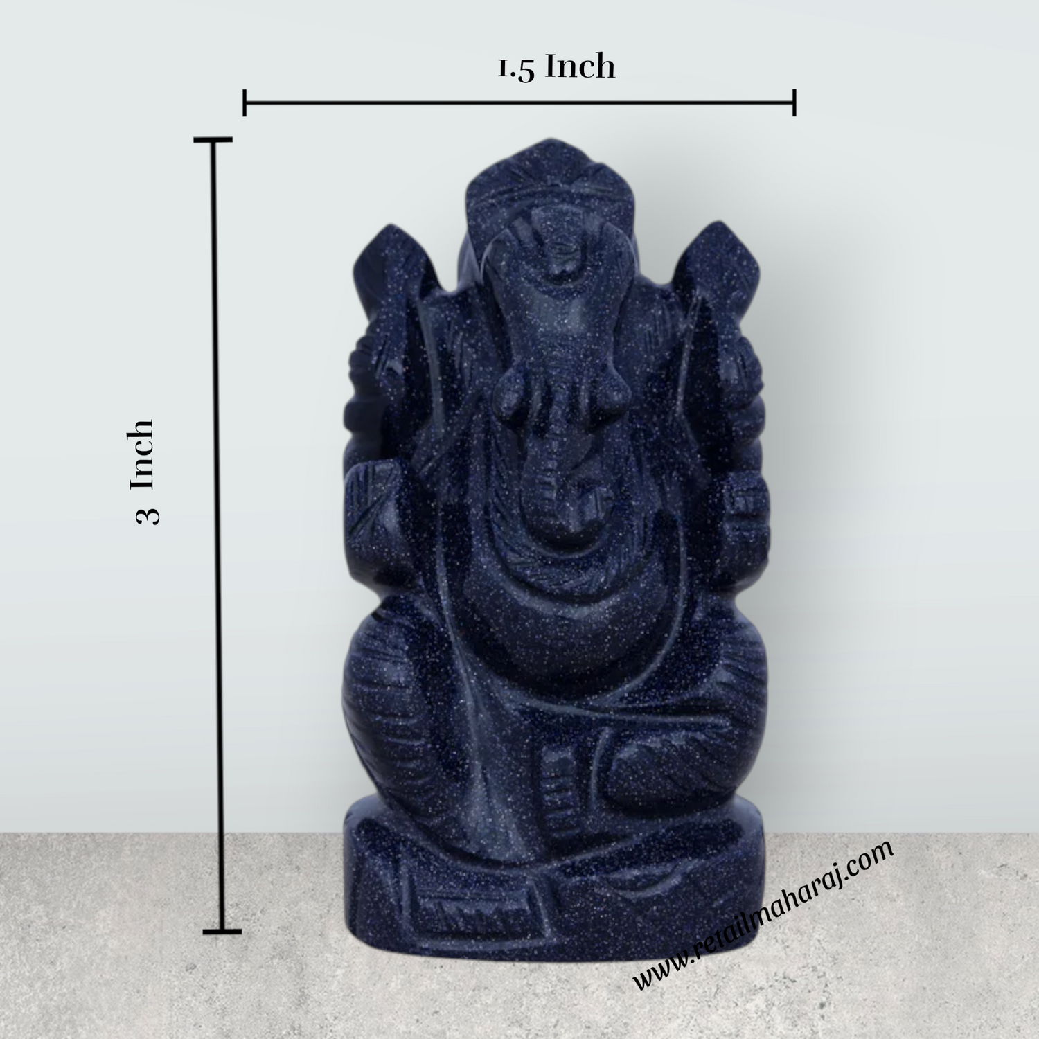 Opel Ganesh Murti - 3 x 1.5 Inches | Opel Vinayaka Statue/ Ganpati Idol for Pooja - Retail Maharaj