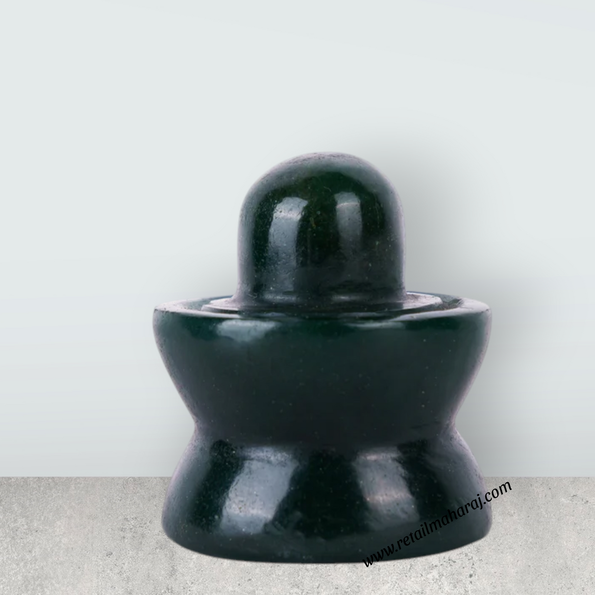 Green Jade Shiva Lingam Statue - 1.5 x 2 Inches | Margaj Shiv Ling Statue/ Shivling Statue for Pooja - Retail Maharaj