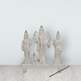 Murugar with Valli Deivanai Murti - 2.75 x 2.75 Inches | Silver Idol / Murugan Valli Deivanai Statue for Pooja - Retail Maharaj