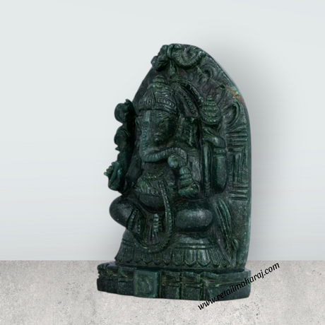 Ganesha Murti - 7.5 x 4.5 Inches | Jade Idol/ Ganapathi Statue / Vinayaka Idol for Pooja - Retail Maharaj