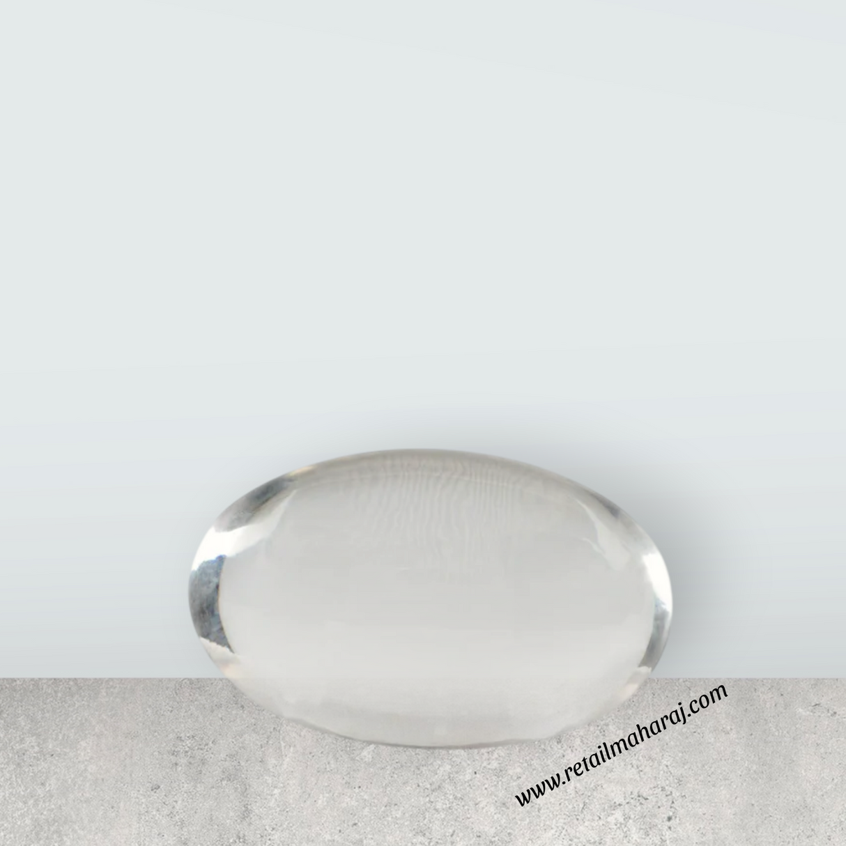 Spatika Banalingam - 5.5 x 2.5 Inches | Banalinga Shivling/ Precious Stone Banalingam for Pooja - Retail Maharaj