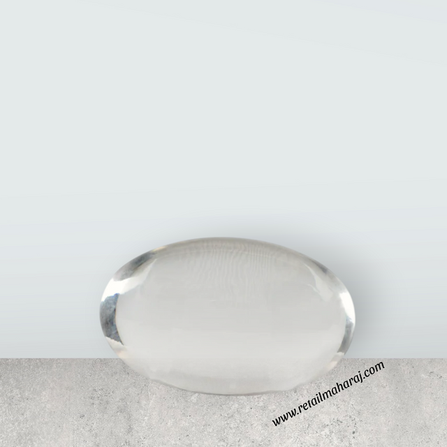 Spatika Banalingam - 5.5 x 2.5 Inches | Banalinga Shivling/ Precious Stone Banalingam for Pooja - Retail Maharaj