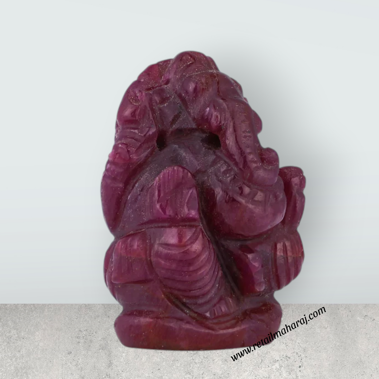 Ganesha Murti - 1.5 x 1 Inches | Ruby Idol / Vinayakar Statue / Ganapathi Sculpture for Home Decor - Retail Maharaj