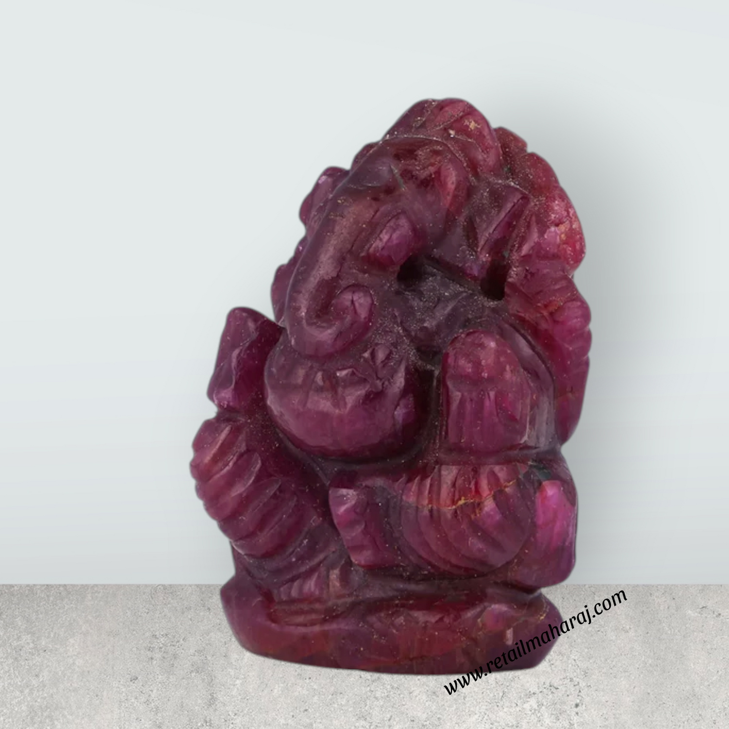 Ganesha Murti - 1.5 x 1 Inches | Ruby Idol / Vinayakar Statue / Ganapathi Sculpture for Home Decor - Retail Maharaj