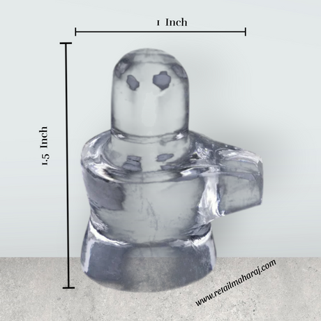 Spatika Lingam - 1 Inches | Spatika Shiva Lingam/ Spatika Shivling for Pooja and Worship - Retail Maharaj