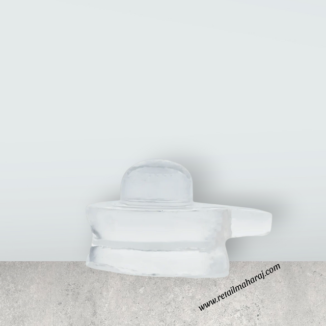 Sphatik Shivlinga - 1.25 x 1.5 Inches | Spatika Shivalinga/ Sphatik Shivalinga for Pooja/ 35 Gms Approx - Retail Maharaj