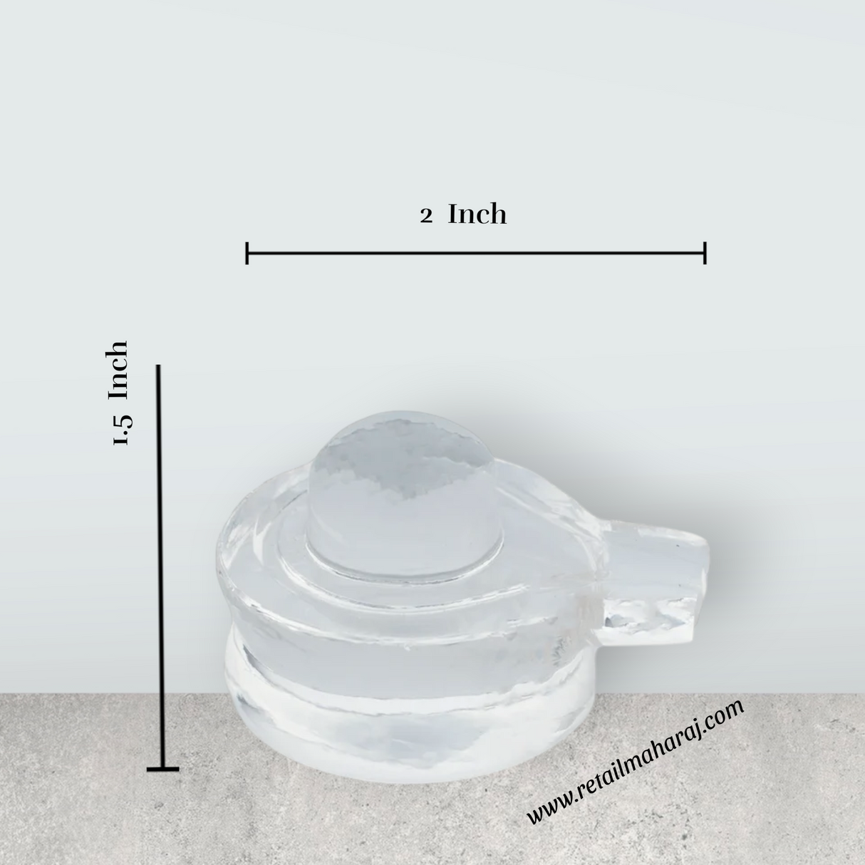 Sphatik Shivling - 1.5 X 2 Inches | Spatika Lingam/ Sphatik Shiva Lingam for Pooja/ 40 Gms Approx - Retail Maharaj