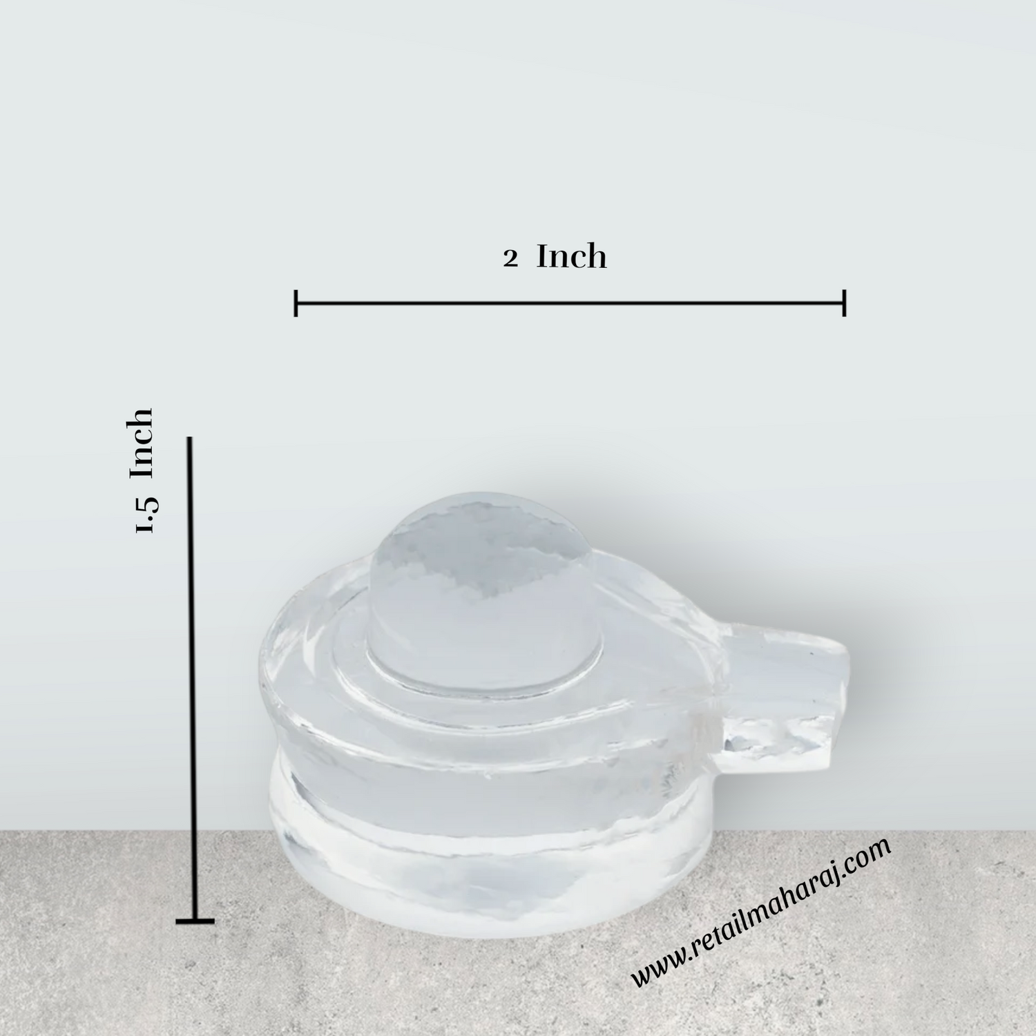 Sphatik Shivling - 1.5 X 2 Inches | Spatika Lingam/ Sphatik Shiva Lingam for Pooja/ 40 Gms Approx - Retail Maharaj