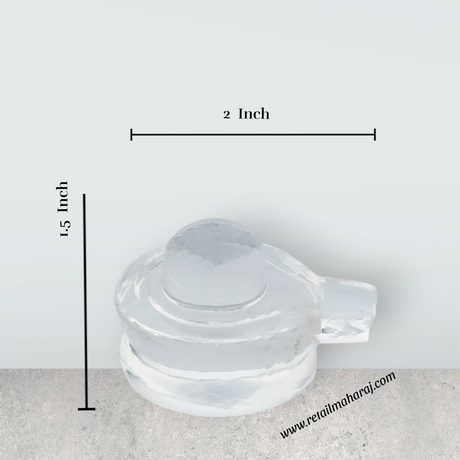 Sphatik Shivling - 1.5 X 2 Inches | Spatika Lingam/ Sphatik Shiva Lingam for Pooja/ 40 Gms Approx - Retail Maharaj