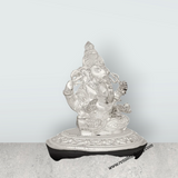 Ganesha Murti - 4 x 4.5 Inches | Silver Idol / Vinayakar Statue / Ganapathi Sculpture For Home & Pooja - Retail Maharaj