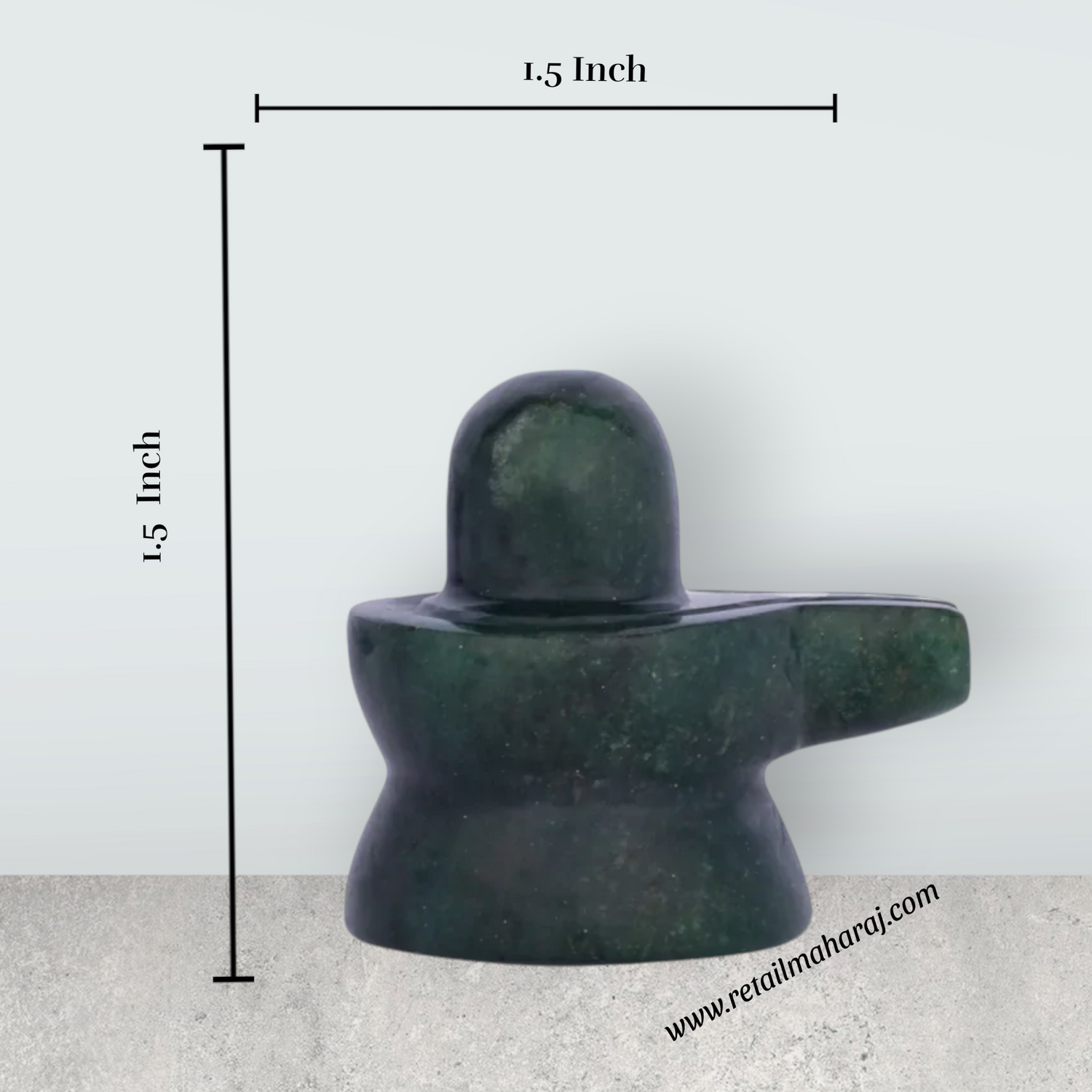 Shiva Lingam Statue - 1.5 x 1.5 Inches | Jade Idol/ Shiv Ling Murti for Pooja - Retail Maharaj