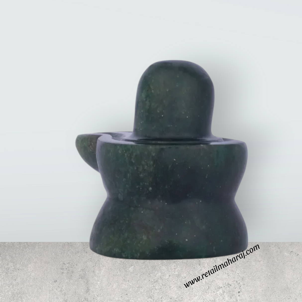 Shiva Lingam Statue - 1.5 x 1.5 Inches | Jade Idol/ Shiv Ling Murti for Pooja - Retail Maharaj