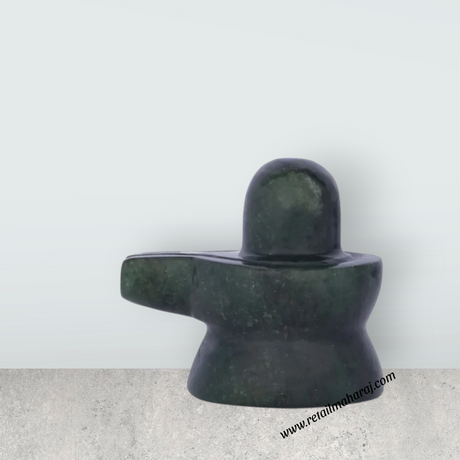 Shiva Lingam Statue - 1.5 x 1.5 Inches | Jade Idol/ Shiv Ling Murti for Pooja - Retail Maharaj