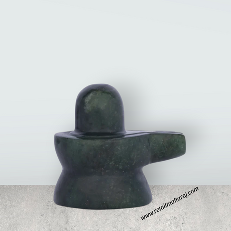 Shiva Lingam Statue - 1.5 x 1.5 Inches | Jade Idol/ Shiv Ling Murti for Pooja - Retail Maharaj