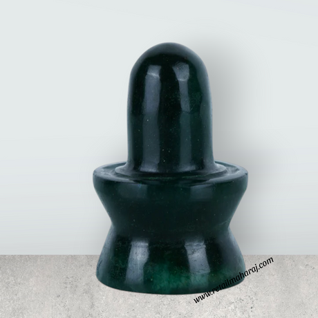 Green Zade Shiv Ling Murti - 1.75 x 1.5 Inches | Margaj Shiva Lingam Statue/ Shiv Ling Statue for Worship - Retail Maharaj
