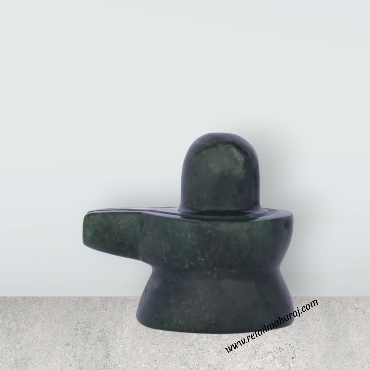 Shiva Lingam Statue - 2 x 2 Inches | Jade Idol/ Shiv Ling Murti for Pooja - Retail Maharaj