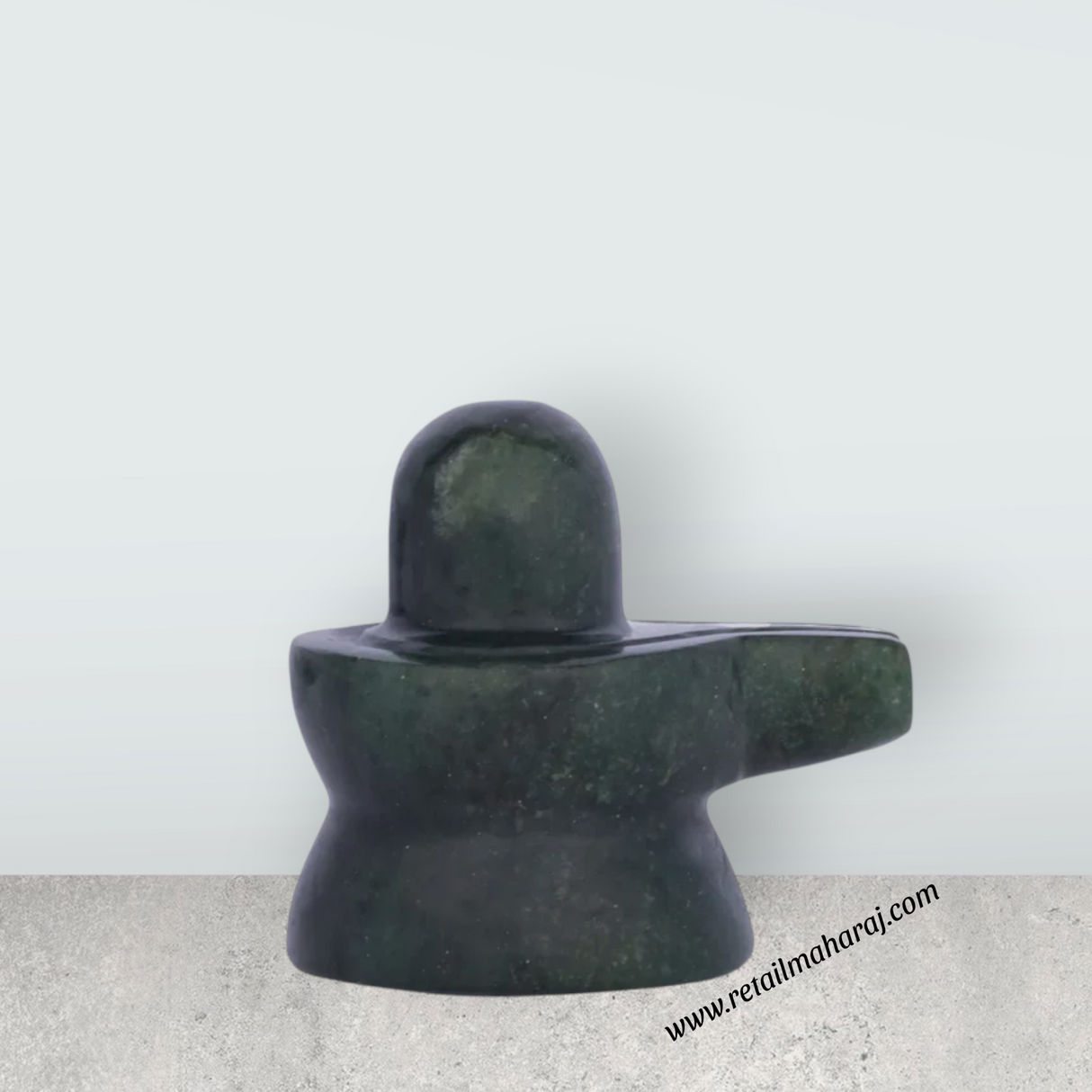 Shiva Lingam Statue - 2 x 2 Inches | Jade Idol/ Shiv Ling Murti for Pooja - Retail Maharaj