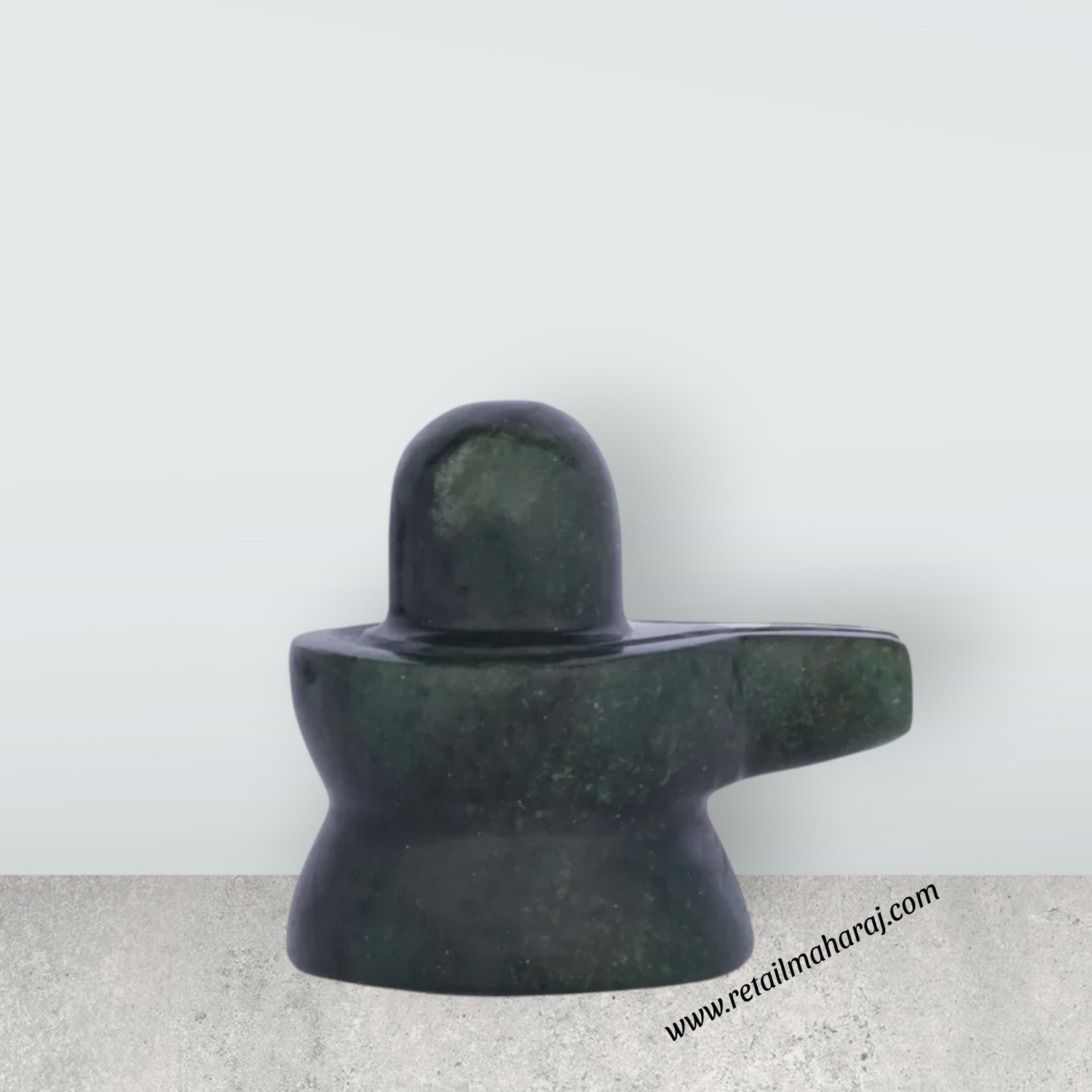Shiva Lingam Statue - 2 x 2 Inches | Jade Idol/ Shiv Ling Murti for Pooja - Retail Maharaj