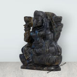 Lakshmi Sitting on Base Murti- 4 x 5 Inches | Labradorite Idol/ Maha Lakshmi Statue/ Decor For Home & Pooja - Retail Maharaj