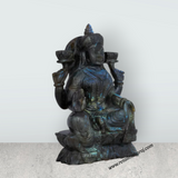 Lakshmi Sitting on Base Murti- 4.5 x 7 Inches | Labradorite Idol/ Maha Lakshmi Statue/ Decor For Home & Pooja - Retail Maharaj