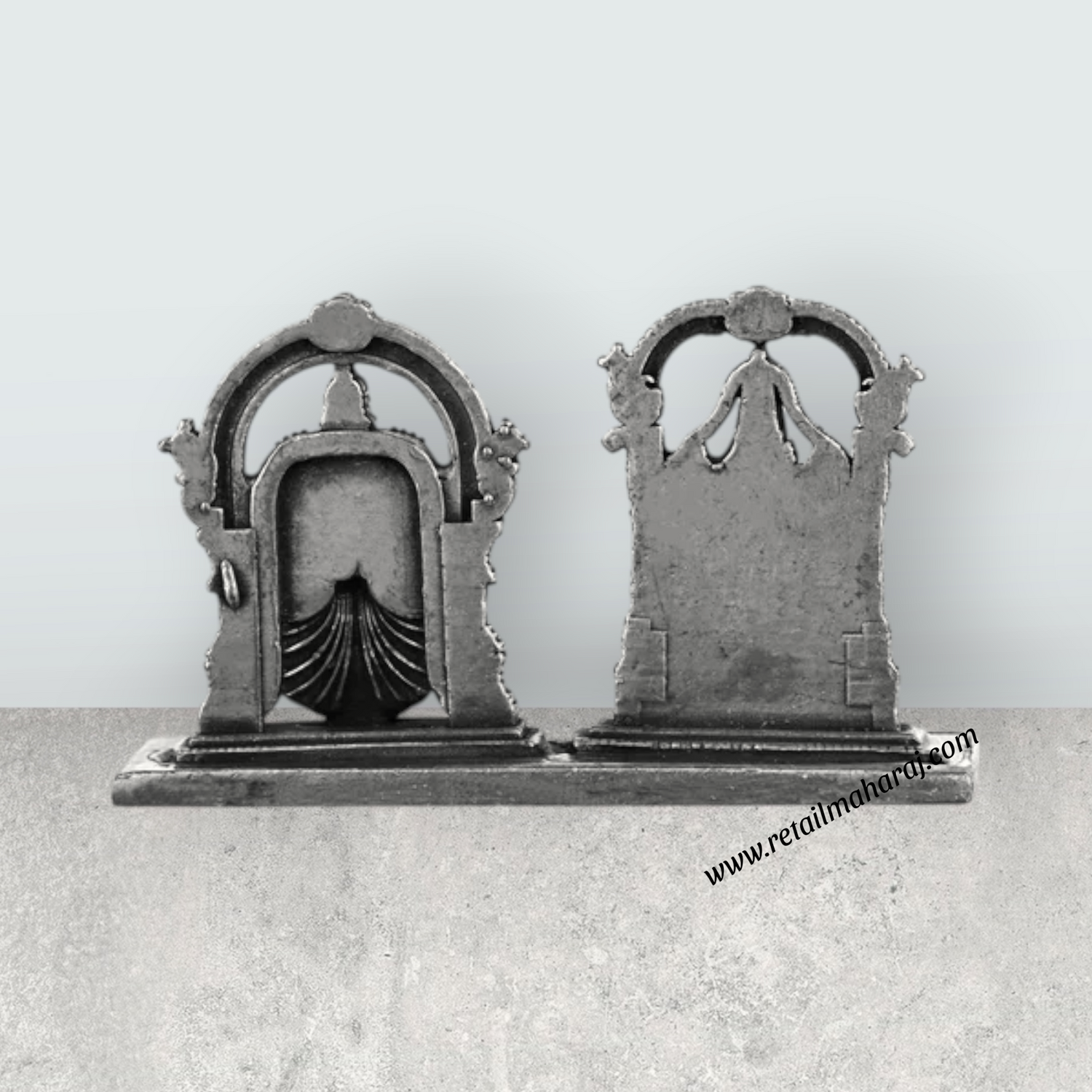 Perumal Thayar With Base - 1.75 X 2.5 Inches | Silver Balaji Thayar/ Antique Polish Thayar Perumal For Pooja - Retail Maharaj