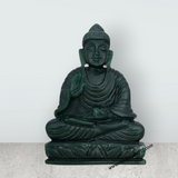 Buddha Sitting on Flower Base Statue - 5.5 x 4.5 Inches | Stone Buddha Murti / Buddha Statue for Home - Retail Maharaj