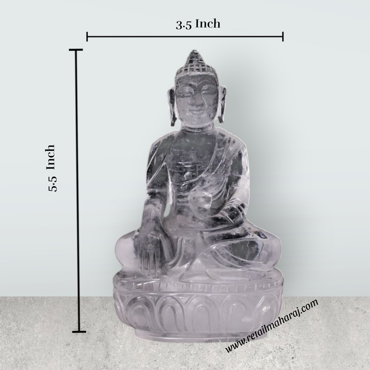 Ganesha Sitting On Base Murti - 3.5 x 2.5 Inches | Spatik Idol / Ganapathi Statue Decor for Home & Pooja - Retail Maharaj