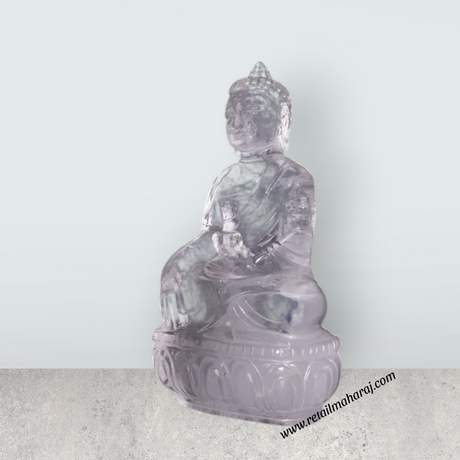 Ganesha Sitting On Base Murti - 3.5 x 2.5 Inches | Spatik Idol / Ganapathi Statue Decor for Home & Pooja - Retail Maharaj