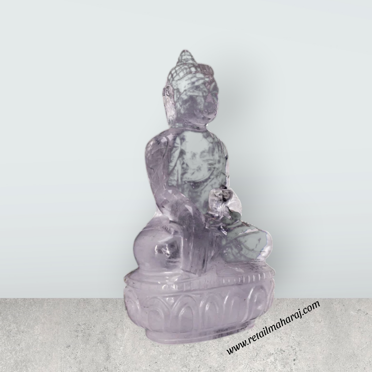 Ganesha Sitting On Base Murti - 3.5 x 2.5 Inches | Spatik Idol / Ganapathi Statue Decor for Home & Pooja - Retail Maharaj
