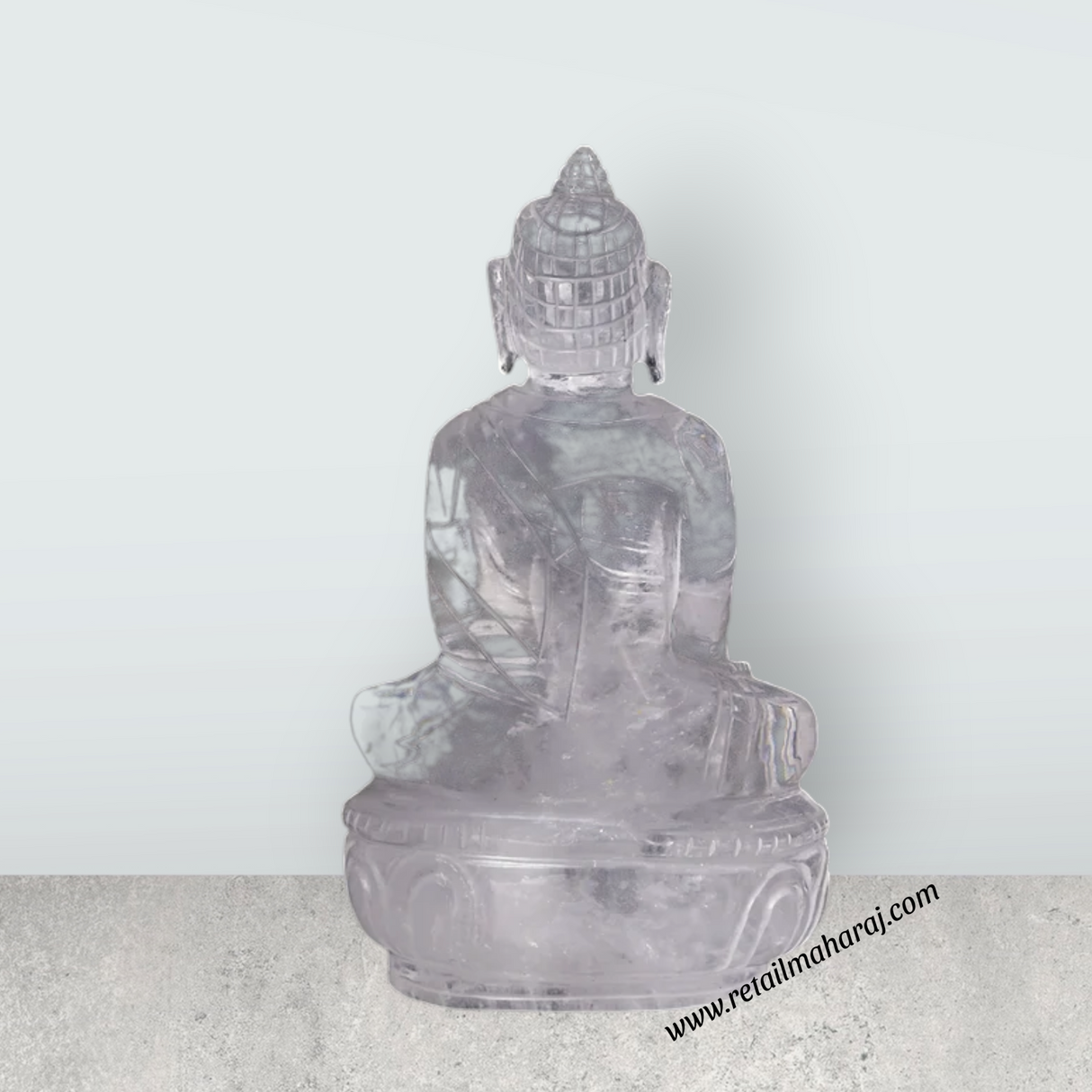 Ganesha Sitting On Base Murti - 3.5 x 2.5 Inches | Spatik Idol / Ganapathi Statue Decor for Home & Pooja - Retail Maharaj
