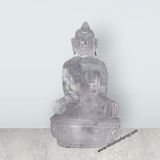 Ganesha Sitting On Base Murti - 3.5 x 2.5 Inches | Spatik Idol / Ganapathi Statue Decor for Home & Pooja - Retail Maharaj