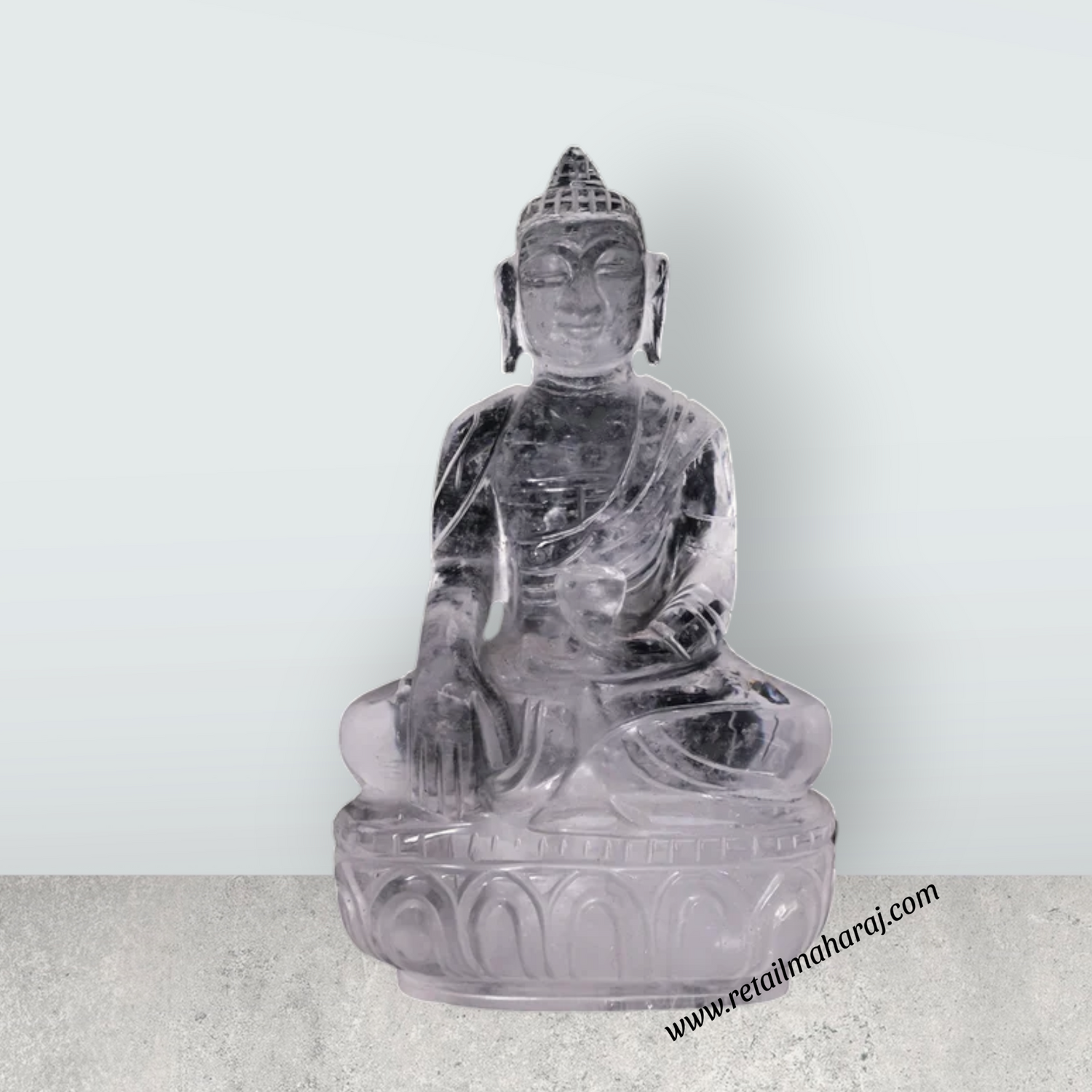 Ganesha Sitting On Base Murti - 3.5 x 2.5 Inches | Spatik Idol / Ganapathi Statue Decor for Home & Pooja - Retail Maharaj