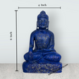 Buddha Sitting on Flower Base Murti - 6 x 4 Inches | Semi Precious Stone Buddha Sculpture/ Lapis Buddha Idol for Home - Retail Maharaj