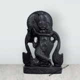 Krishna Standing on Base Murti - 7.5 x 5 Inches | Black Opal Statue/ Lord Krishna Idol/ Ganapathi Statue for Pooja - Retail Maharaj