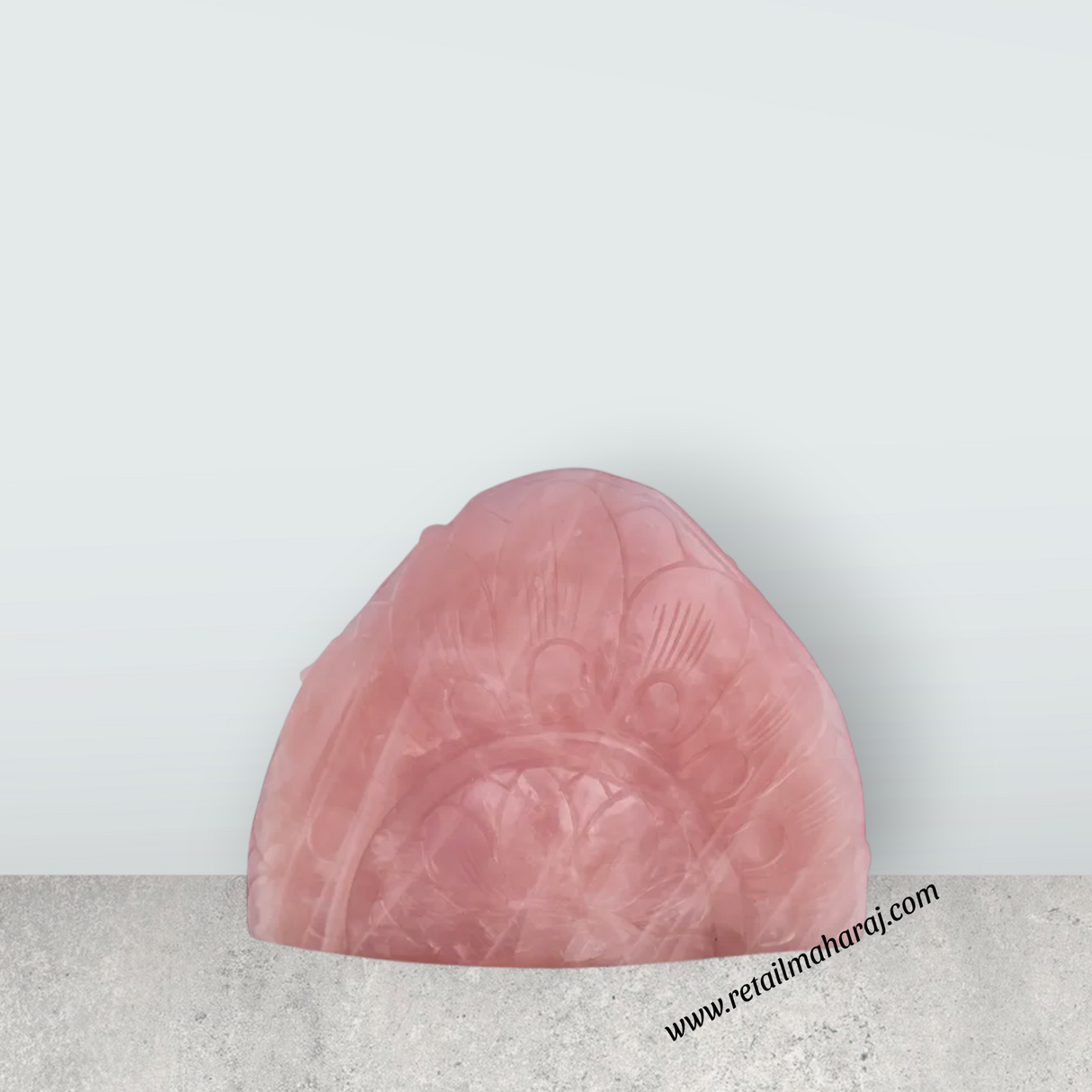 Ganesha Murti - 9 x 6.5 Inches | Rose Quartz Idol / Ganapathi Statue / Vinayaka Idol for Pooja - Retail Maharaj