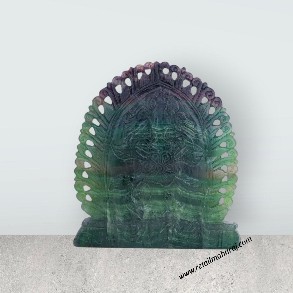 Ganesha Murti - 7 x 6.5 Inches | Fluorite Statue / Vinayaka Idol for Pooja / Ganapathi Statue - Retail Maharaj
