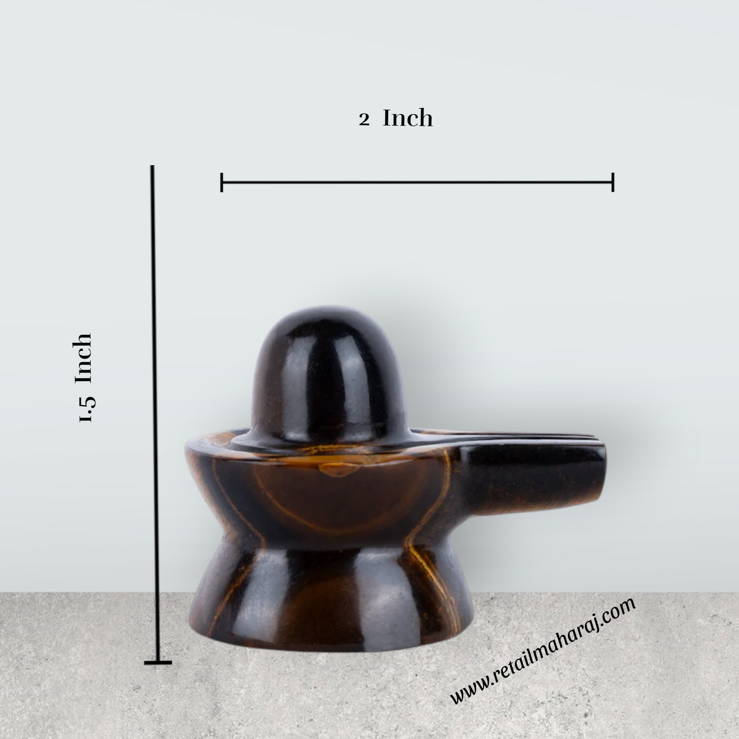 Tiger Eye Stone Shiv Ling Murti - 1.5 x 2 Inches | Tiger Stone Eye Shiva Lingam Statue/ Shiv Ling Idol for Pooja - Retail Maharaj