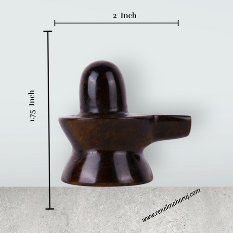 Tiger Eye Stone Shiv Ling Murti - 1.75 x 2 Inches | Tiger Stone Eye Shiva Lingam Statue/ Shiv Ling Idol for Pooja - Retail Maharaj