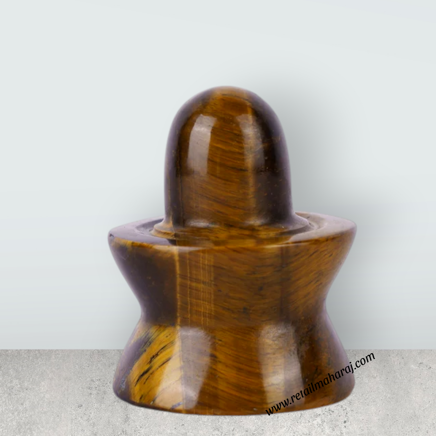 Tiger Eye Stone Shiv Ling Murti - 1.75 x 2 Inches | Tiger Stone Eye Shiva Lingam Statue/ Shiv Ling Idol for Pooja - Retail Maharaj