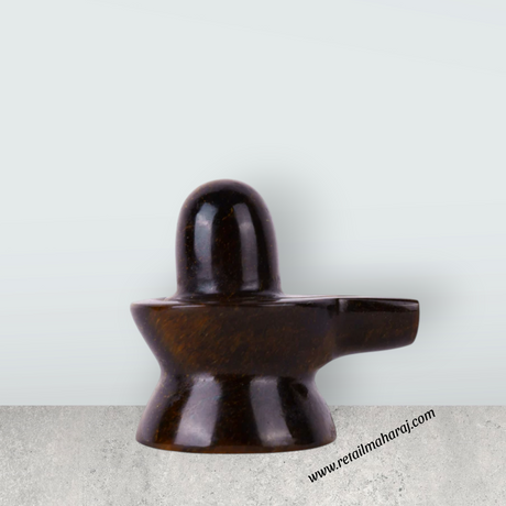 Tiger Eye Stone Shiv Ling Murti - 1.75 x 2 Inches | Tiger Stone Eye Shiva Lingam Statue/ Shiv Ling Idol for Pooja - Retail Maharaj