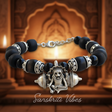 Pure Tulsi Special Narasimha Strong Kavach Silver Bracelet – Adjustable 92.5% Silver with Black Tulsi Beads - Retail Maharaj
